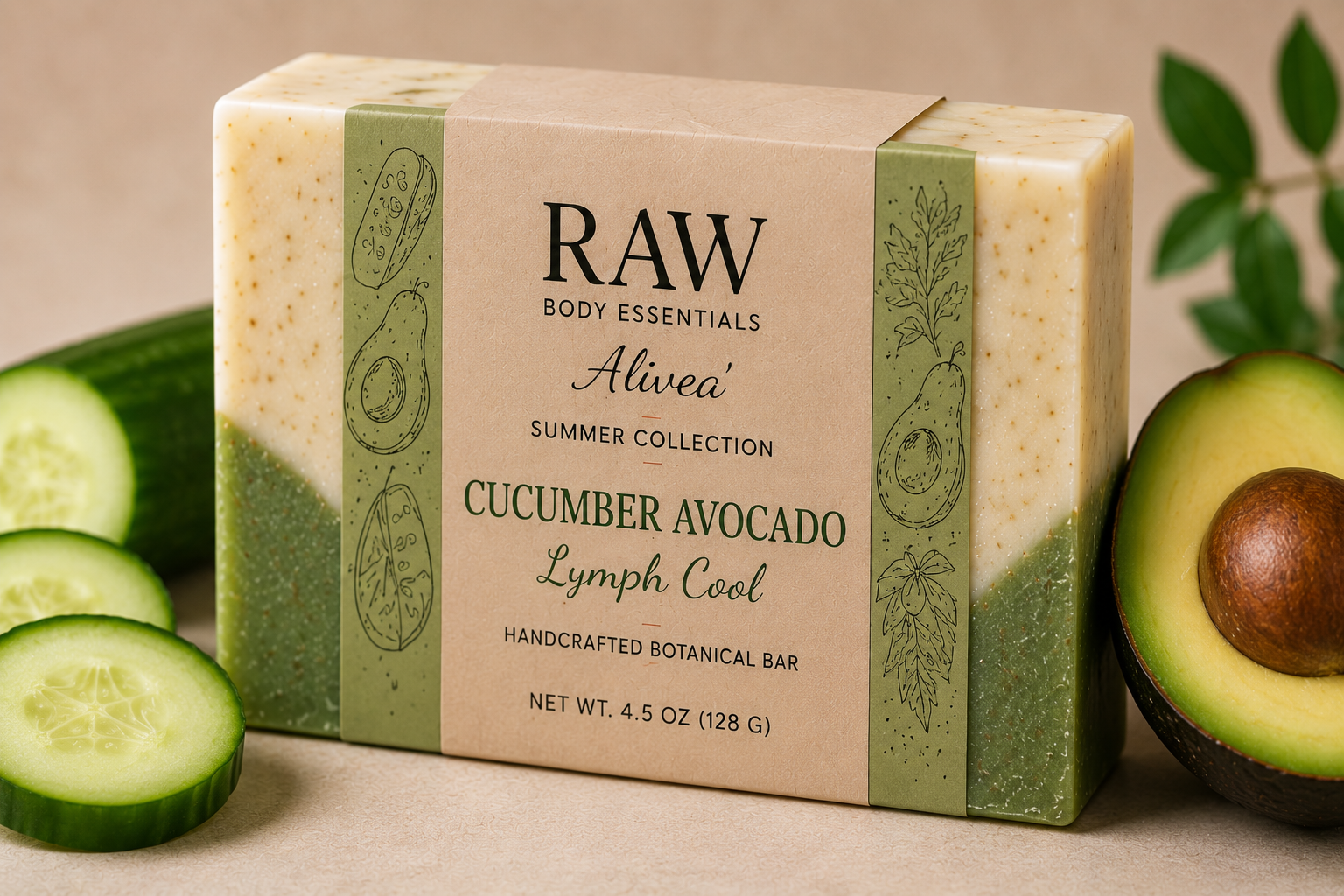Cucumber Avocado Lymph Cool Soap Bar (PRE-ORDER 6/15/2026)