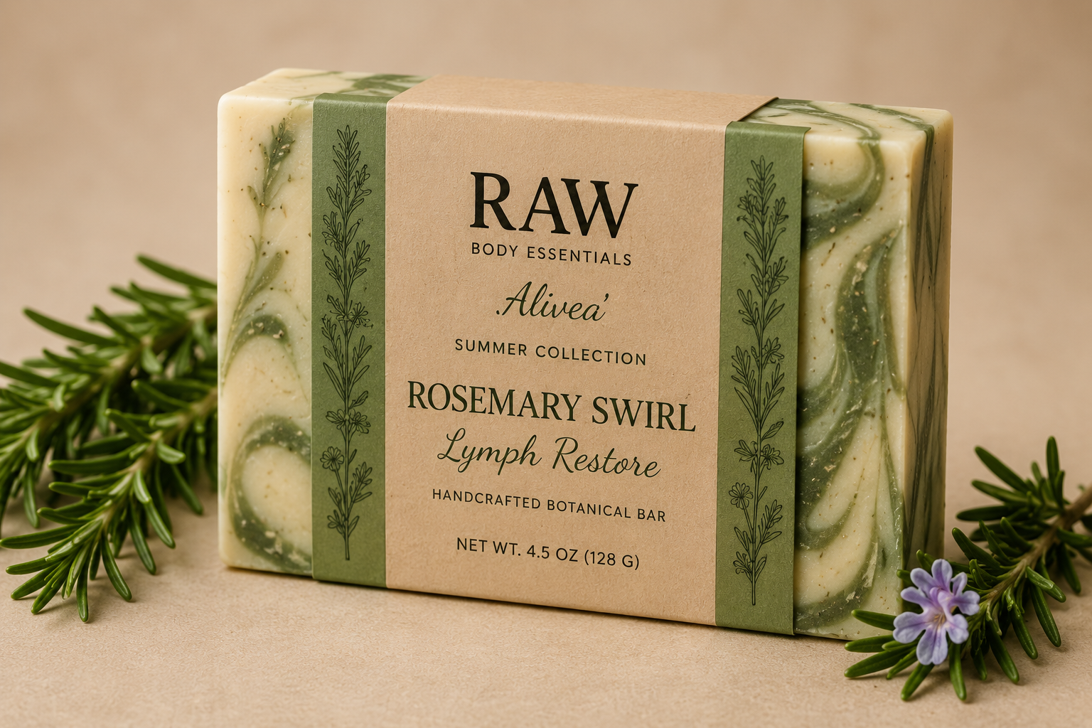 Rosemary Swirl Lymph Restore Soap Bar (PRE-ORDER 6/15/2026)