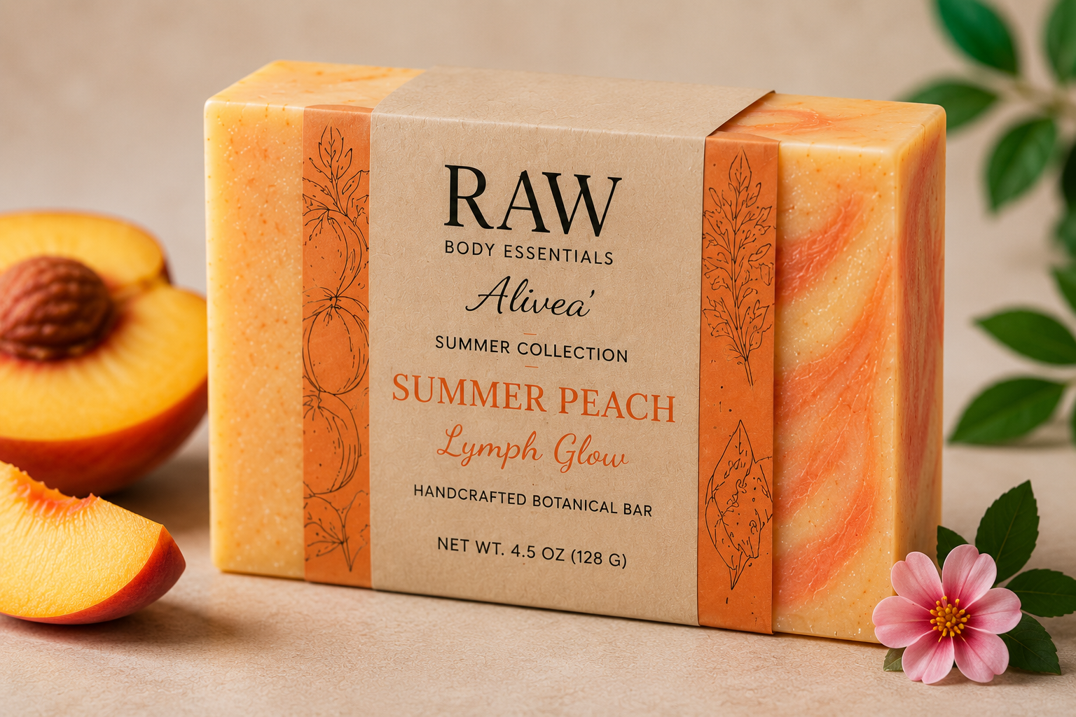 Summer Peach Lymph Glow Soap Bar (PRE-ORDER 6/15/2026)